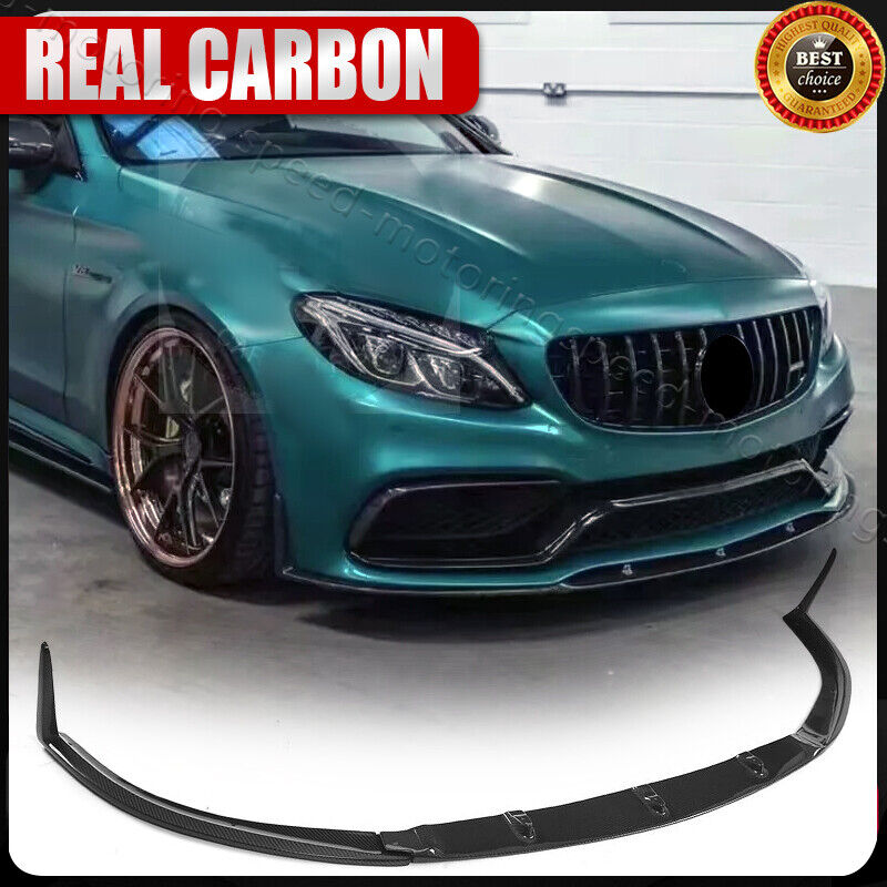 REAL Carbon Fiber Front Bumper Lip for Mercedes Benz W205 C205 C63 AMG Coupe 15+