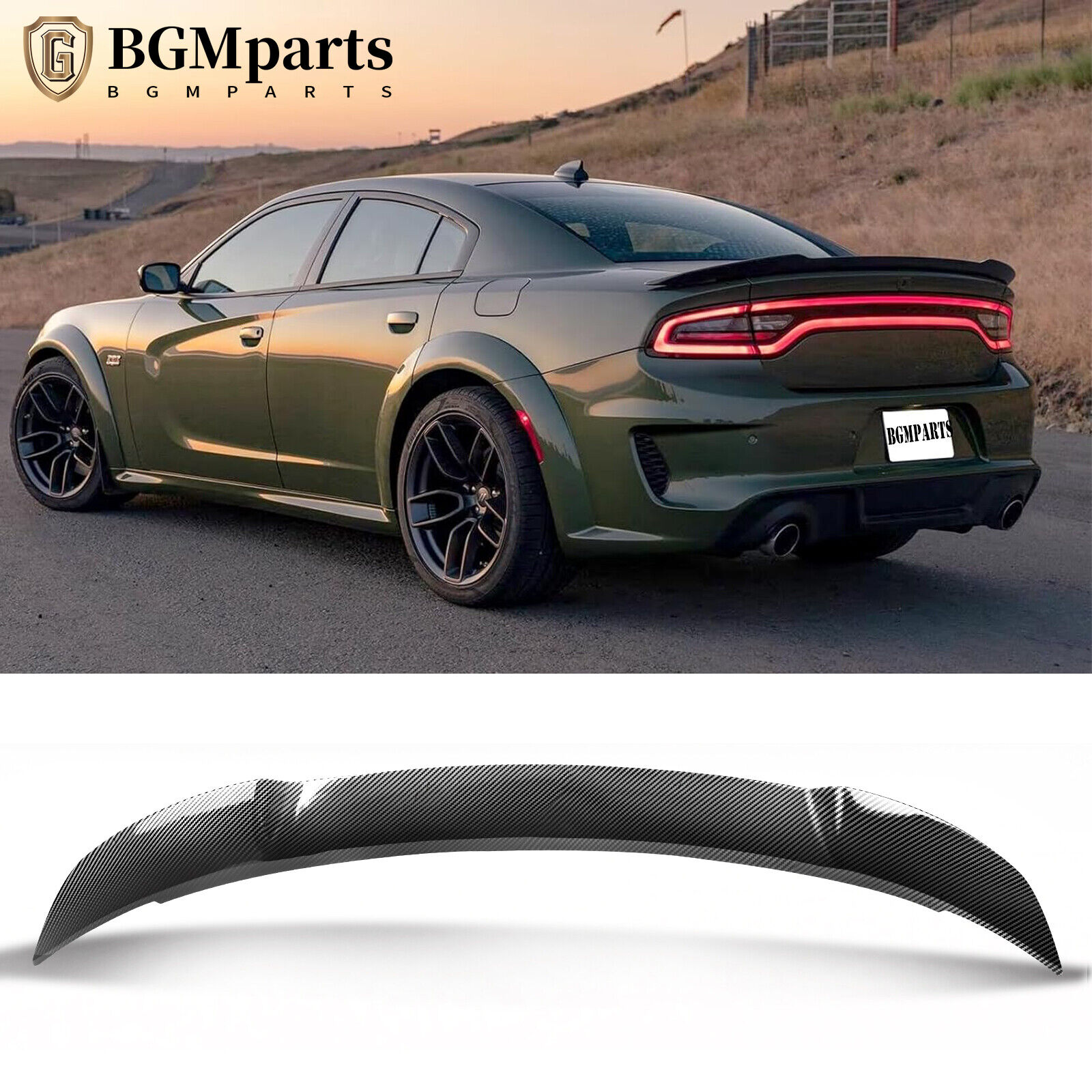 For 2011-2022 Dodge Charger SRT Rear Spoiler Wing Lip Hellcat Style Carbon Fibre