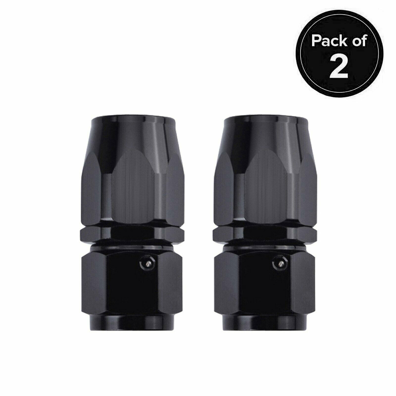 2Pcs 10AN Straight Swivel Hose End Fitting For CPE Oil Fuel Line Aluminum Black