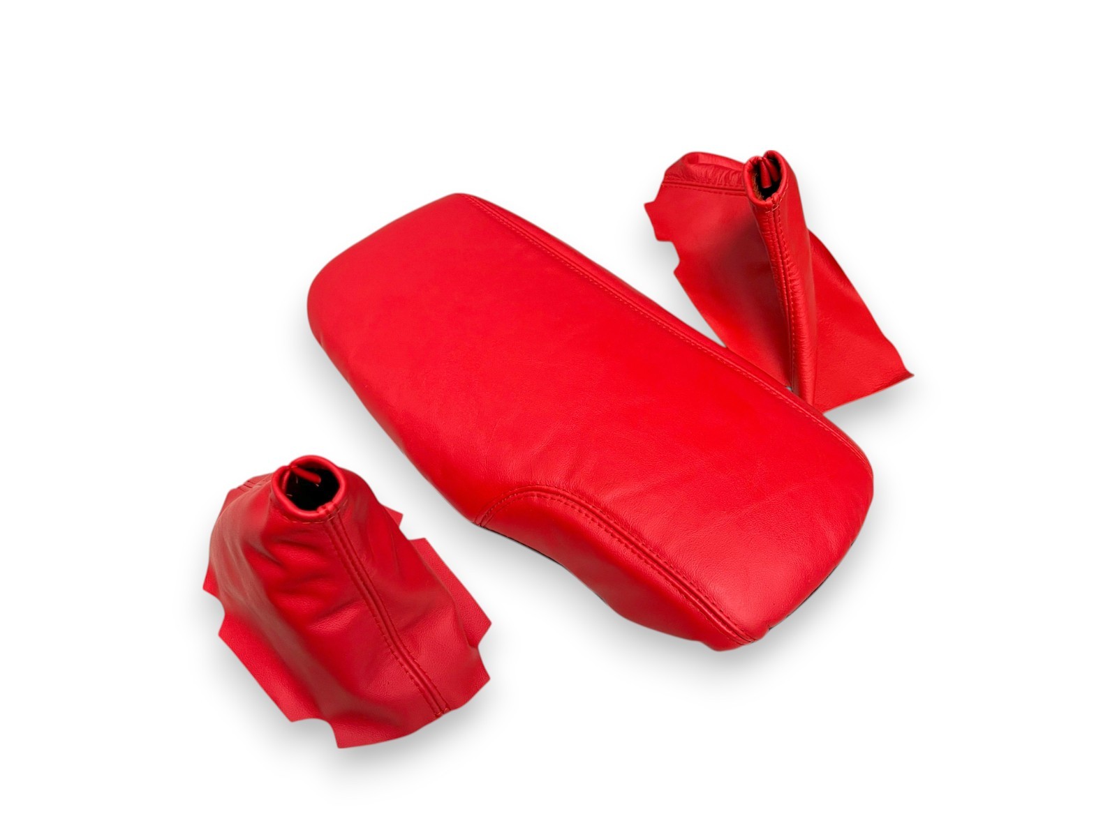 For 05-13 Corvette C6 Torch Red Leather Manual Shift Ebrake Console Cover Set