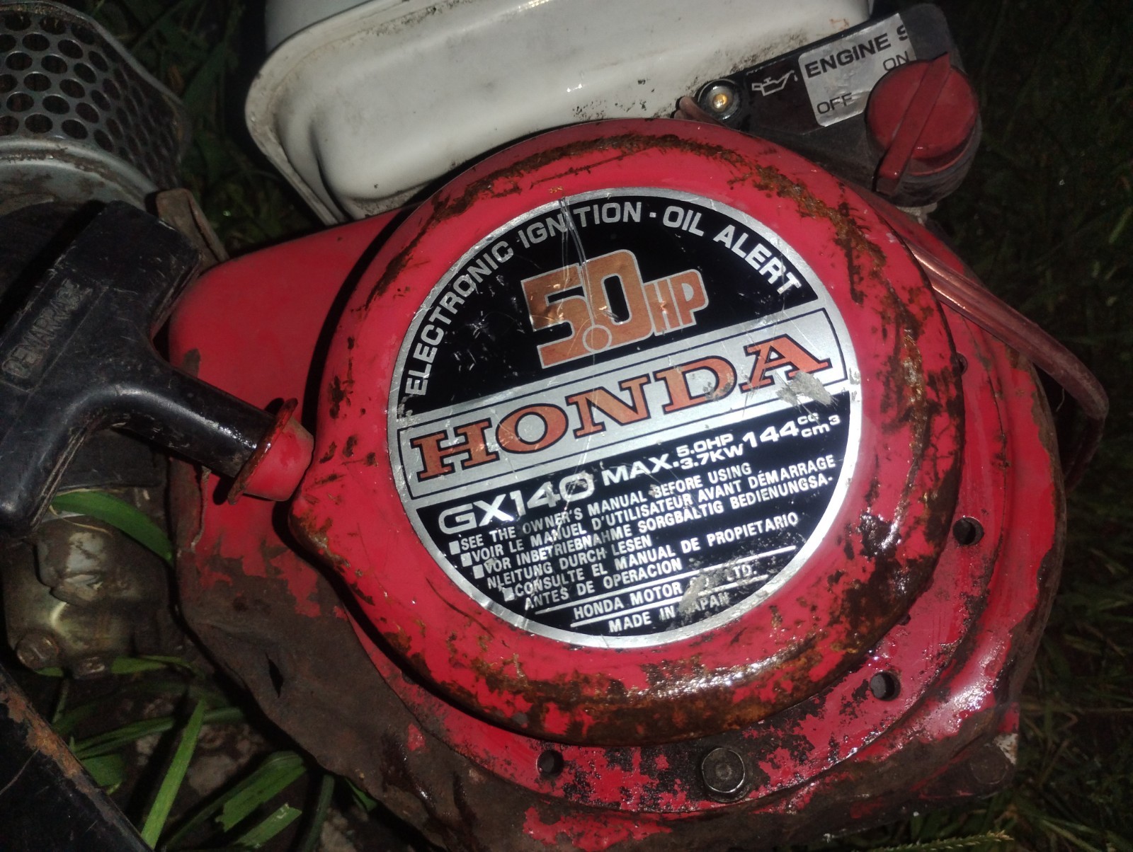 Honda 5.0 gas engine pull start Recoil