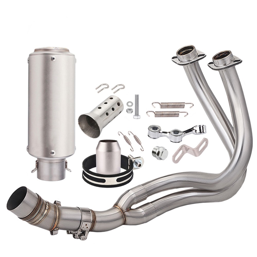 Full Exhaust System Muffler Pipe For Kawasaki Ninja 650 Z650 2017-2023 Sliver