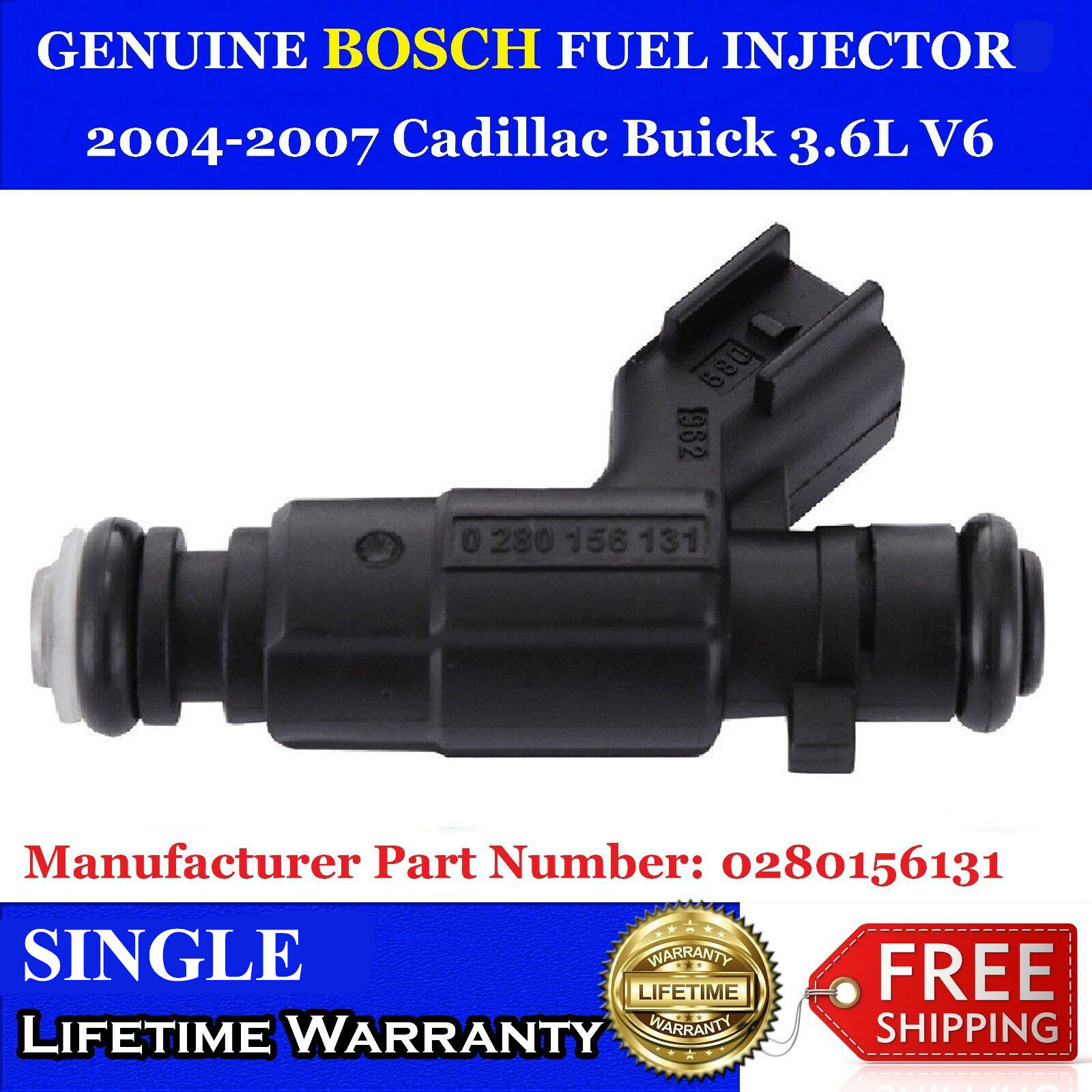 OEM Single Genuine Bosch Fuel Injector For 2004-2007 Cadillac SRX 3.6L V6