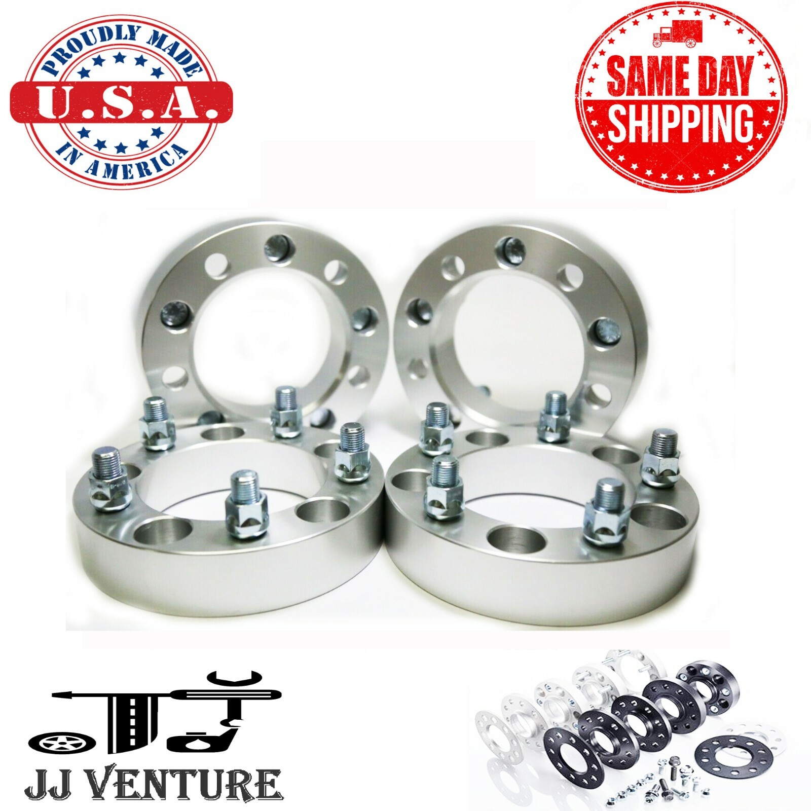 4PC 5X5.5 (139.7MM) TO 5X5.5 WHEEL SPACER ADAPTERS 1/2-20 STUDS 1.25 4PC 5X5.5 (139.7MM) TO 5X5.5 WHEEL SPACER ADAPTERS 1/2-20 STUDS 1.25