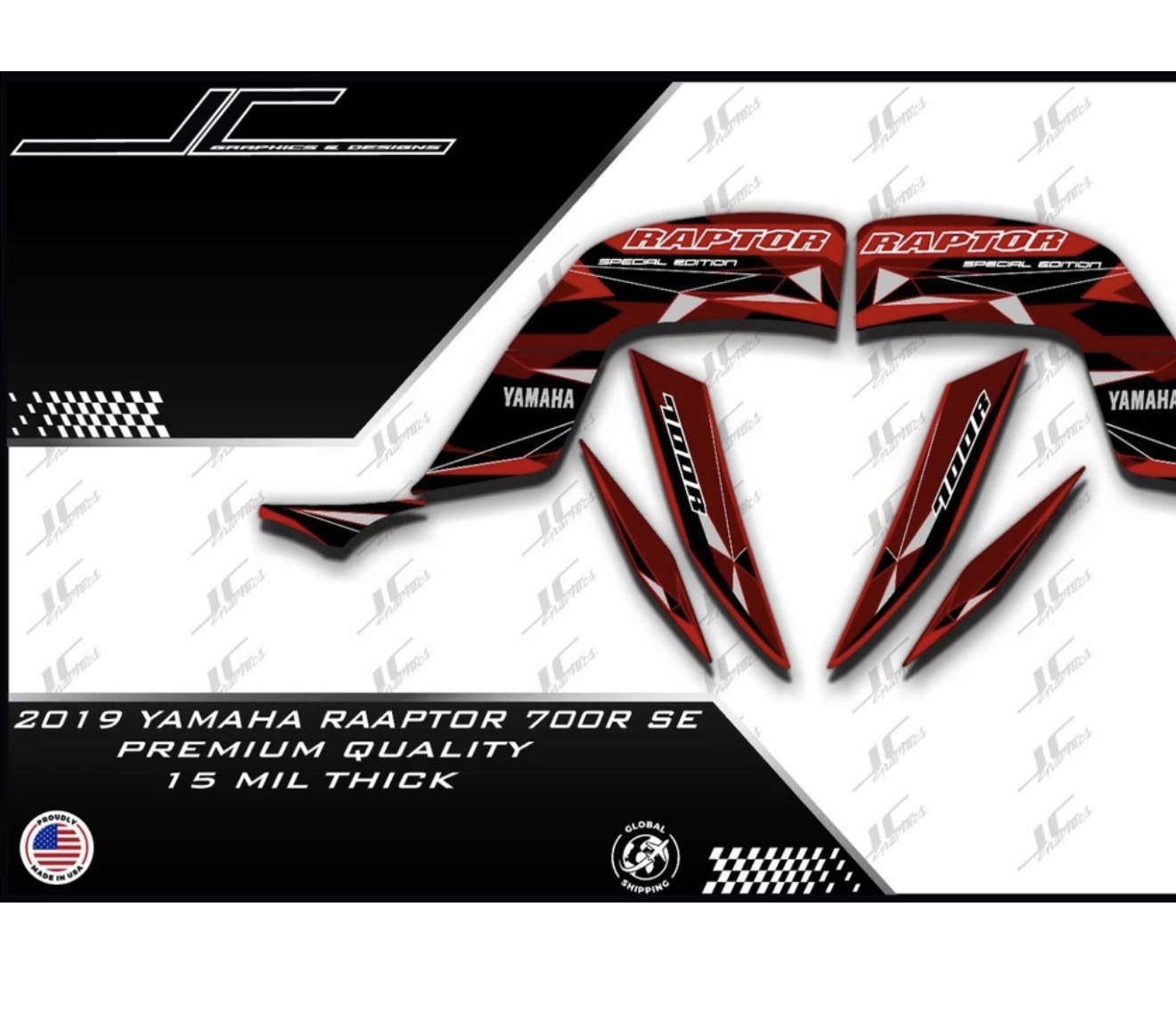 2019 YAMAHA RAPTOR 700R SE full graphics kit THICK & HIGH GLOSS READ Deacription