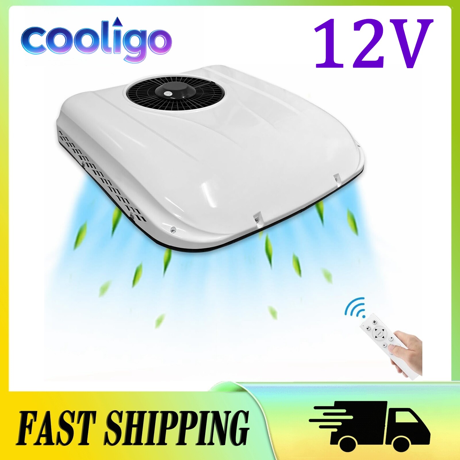 Cooligo 12V Rooftop Air Conditioner RV Electric AC Unit for Excavator Yacht