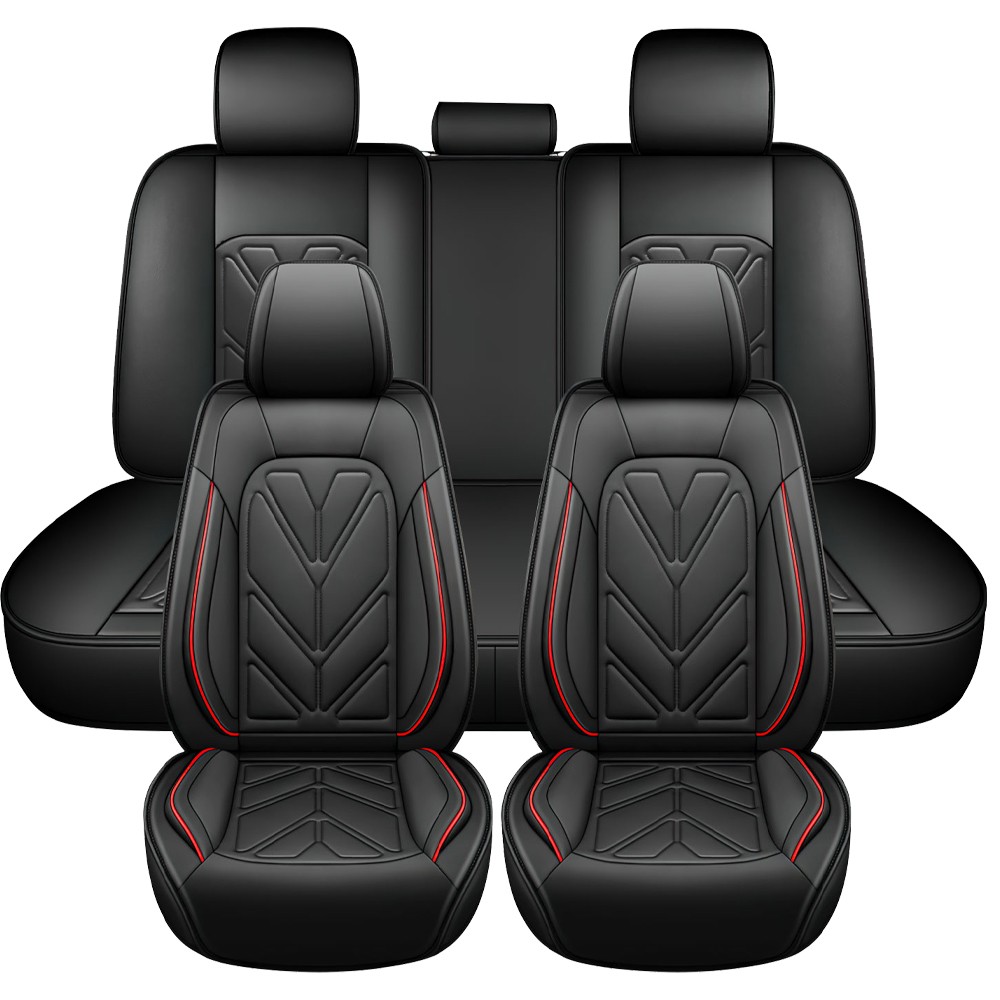 For Toyota RAV4 Full Set Leather Car Seat Cover 5-Seat Front + Rear Protectors