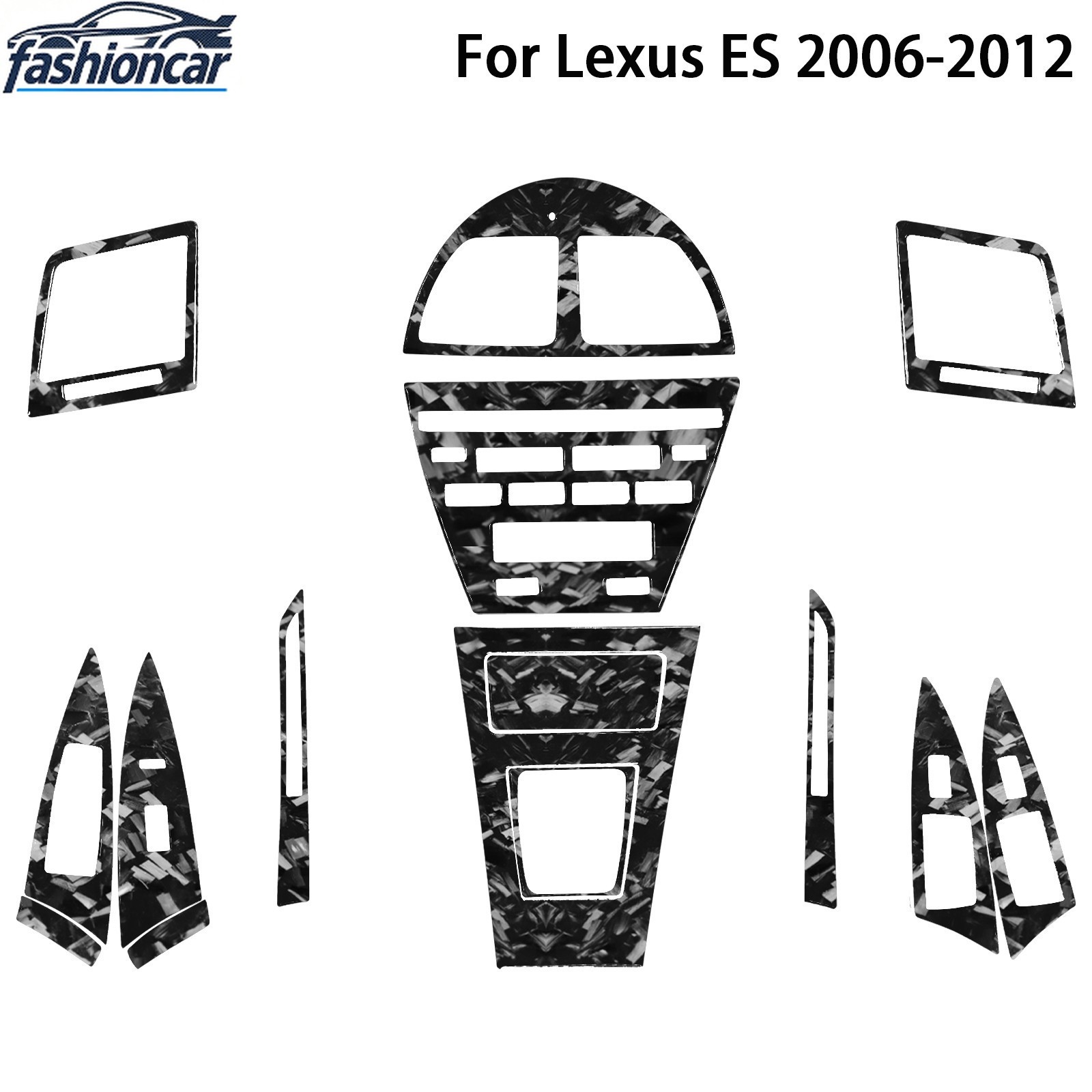15Pcs Forged Carbon Fiber Full Interior Trim Kits For Lexus ES ES350 2006-2012