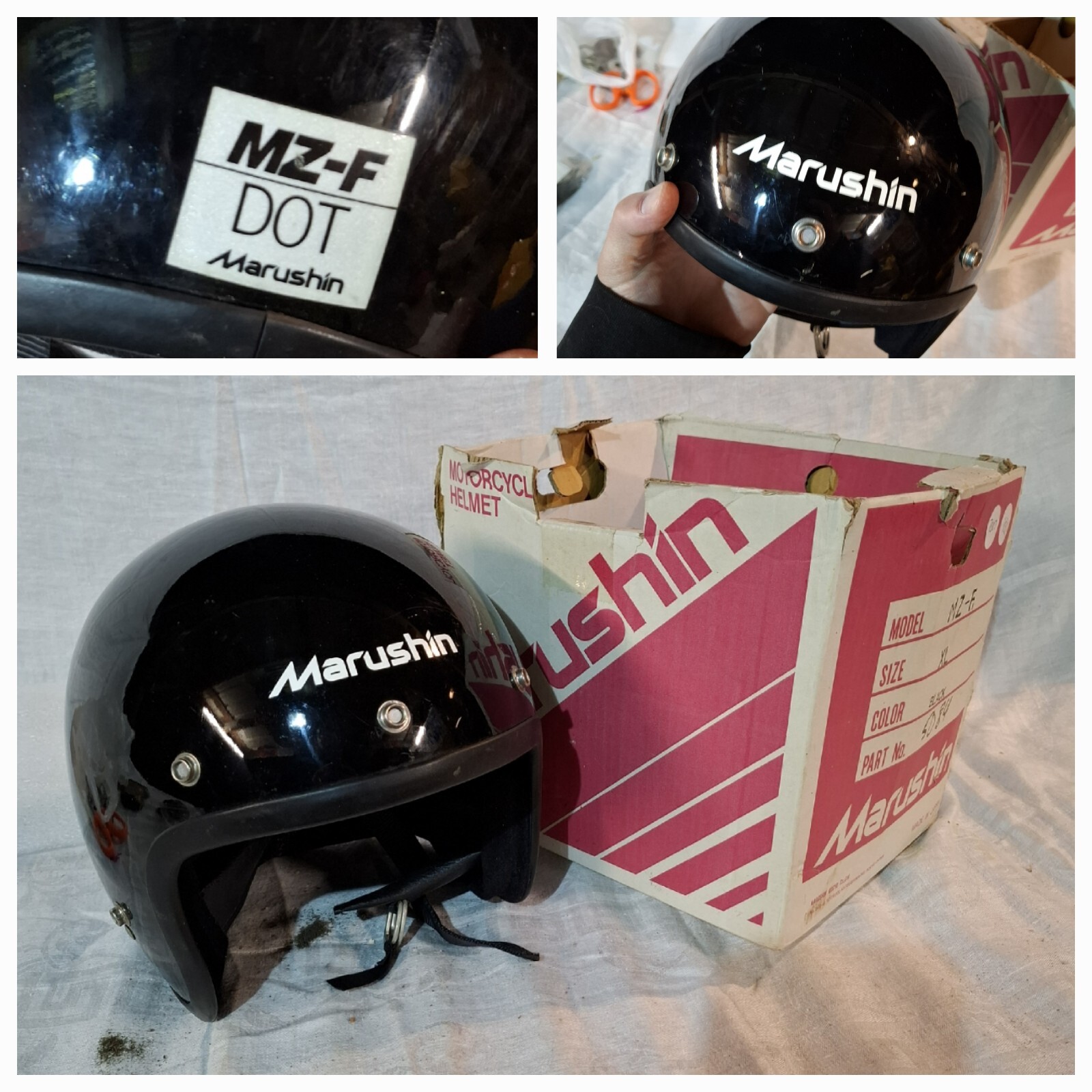 vintage Motorcycle Marushin mz-f Xl 80s japan 5084 With Box Black Used vintage Motorcycle Marushin mz-f Xl 80s japan 5084 With Box Black Used