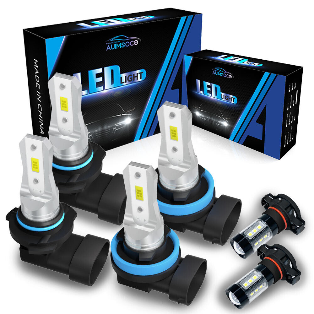 For Chevy Avalanche 2007-2013 6pcs LED Headlight Kit+Fog Light Bulbs White 6000K