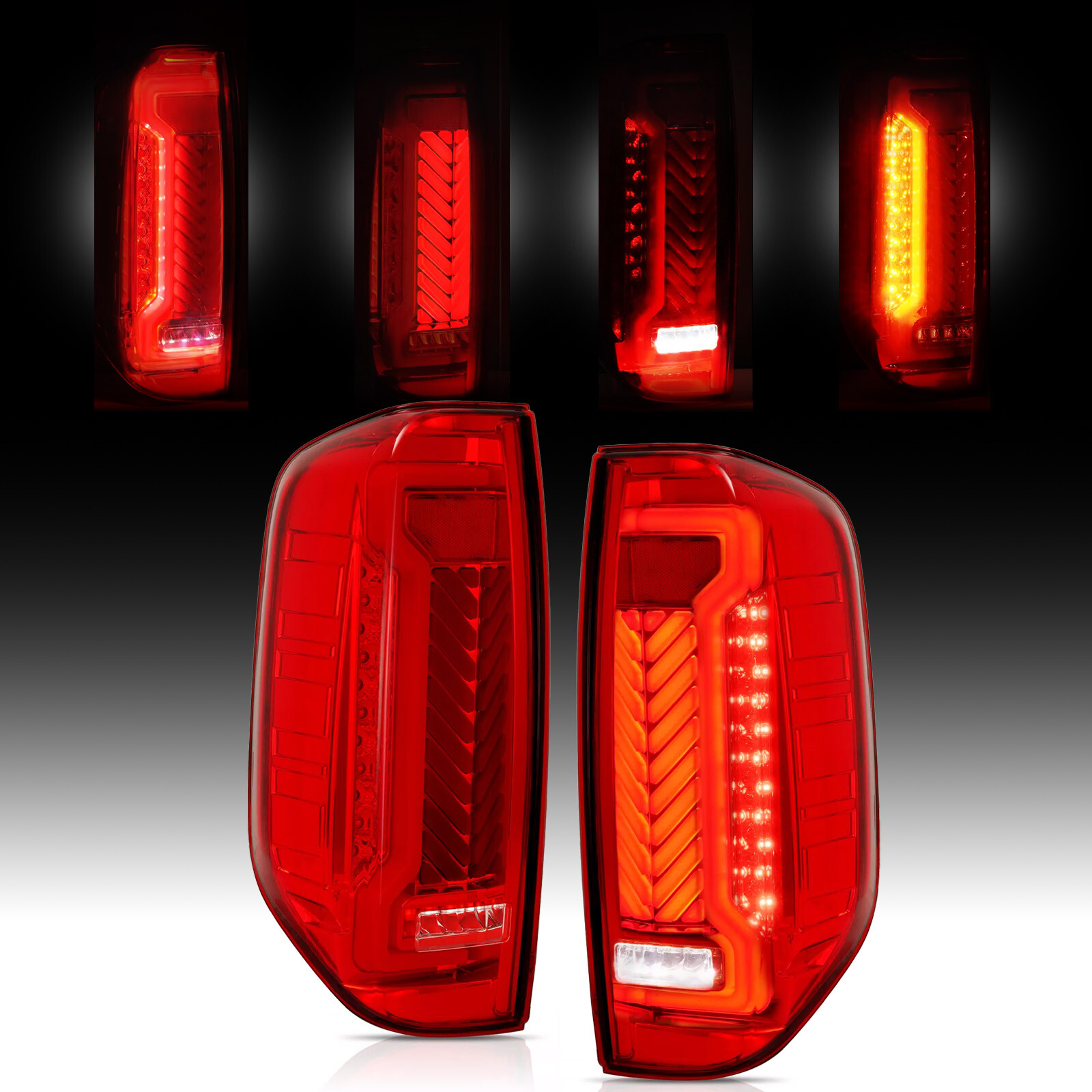 2X Red/Black LED Rear Tail Lights For Nissan Frontier 2005-2021 Driver&Passenger