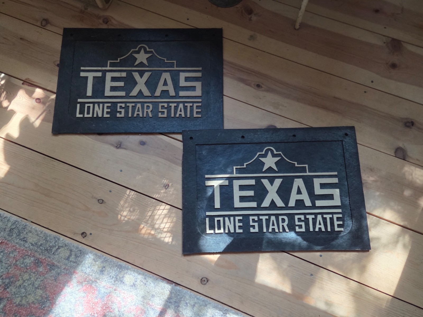 Rare Vintage Texas Lone Star State Embossed Mud Flaps NOS (1 - Pair) 20\