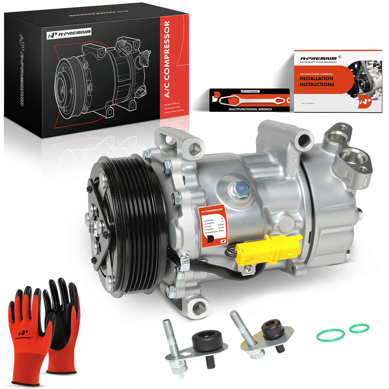 A-Premium A/C Compressor with Clutch for Mini Cooper Cooper Countryman L4 1.6L
