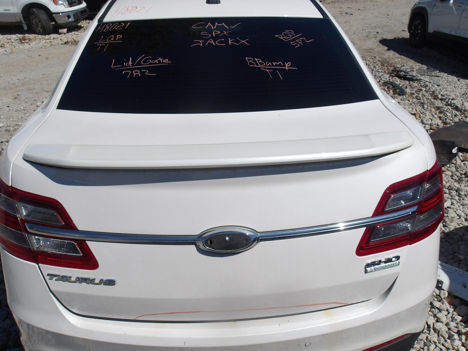 Used Deck Lid fits: 2016 Ford Taurus SHO rear view camera spoiler Grade B