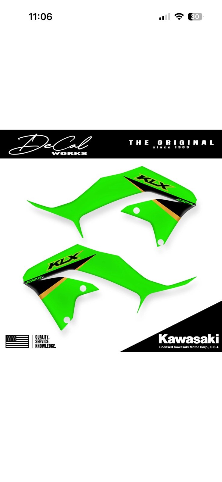 Officially Licensed Kawasaki KLX 230RS Design Replica Rad Shroud Graphics Kit Officially Licensed Kawasaki KLX 230RS Design Replica Rad Shroud Graphics Kit