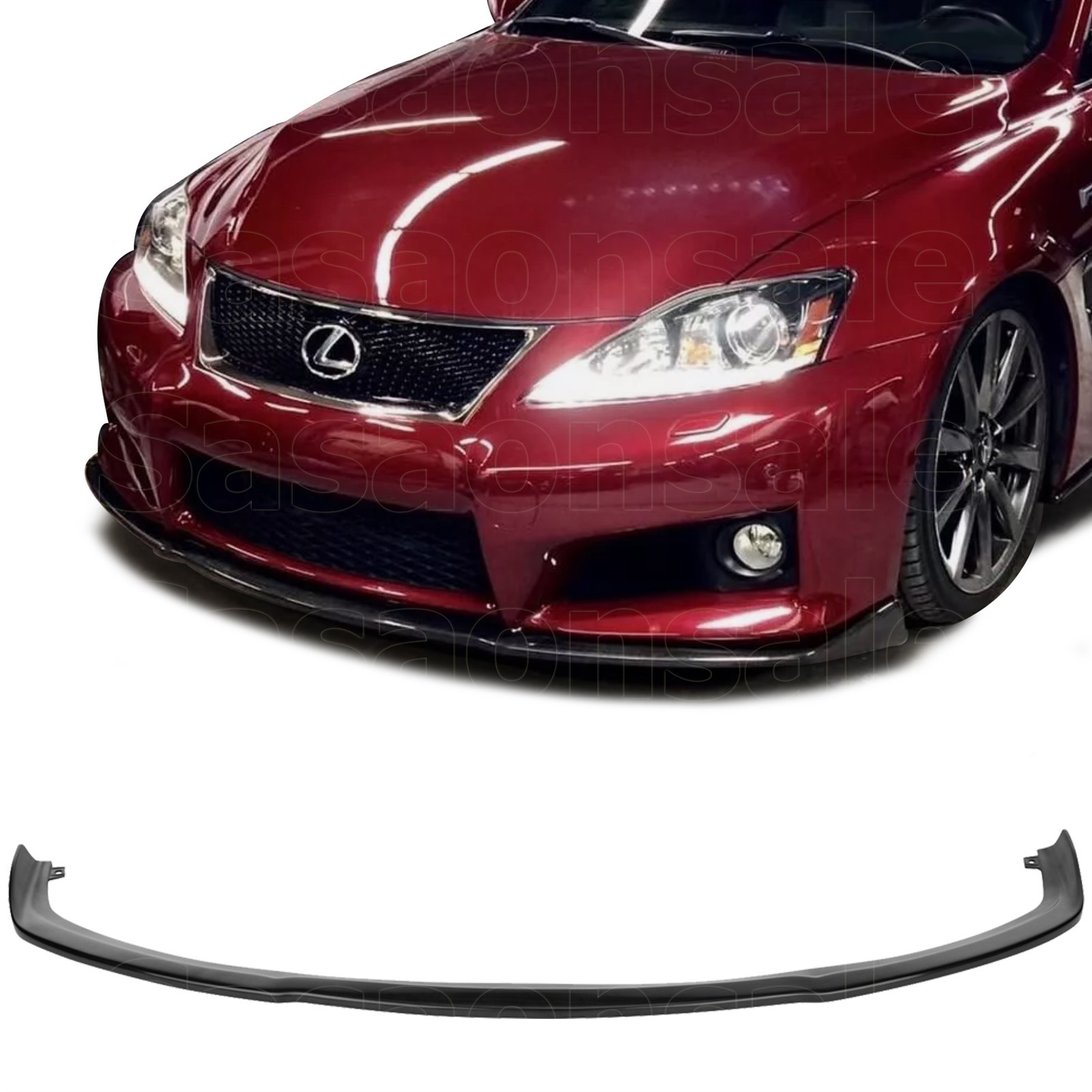 Fits 08-14 Lexus IS-F ISF Sedan 4dr Front Bumper Lip Splitter, AS Style PU Black Fits 08-14 Lexus IS-F ISF Sedan 4dr Front Bumper Lip Splitter, AS Style PU Black