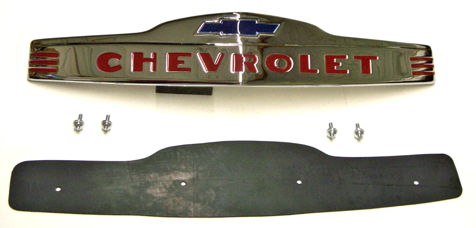 1947 48 49 50 51 52 53 Chevy Truck Chrome hood emblem w/gasket & hardware 1947 48 49 50 51 52 53 Chevy Truck Chrome hood emblem w/gasket & hardware