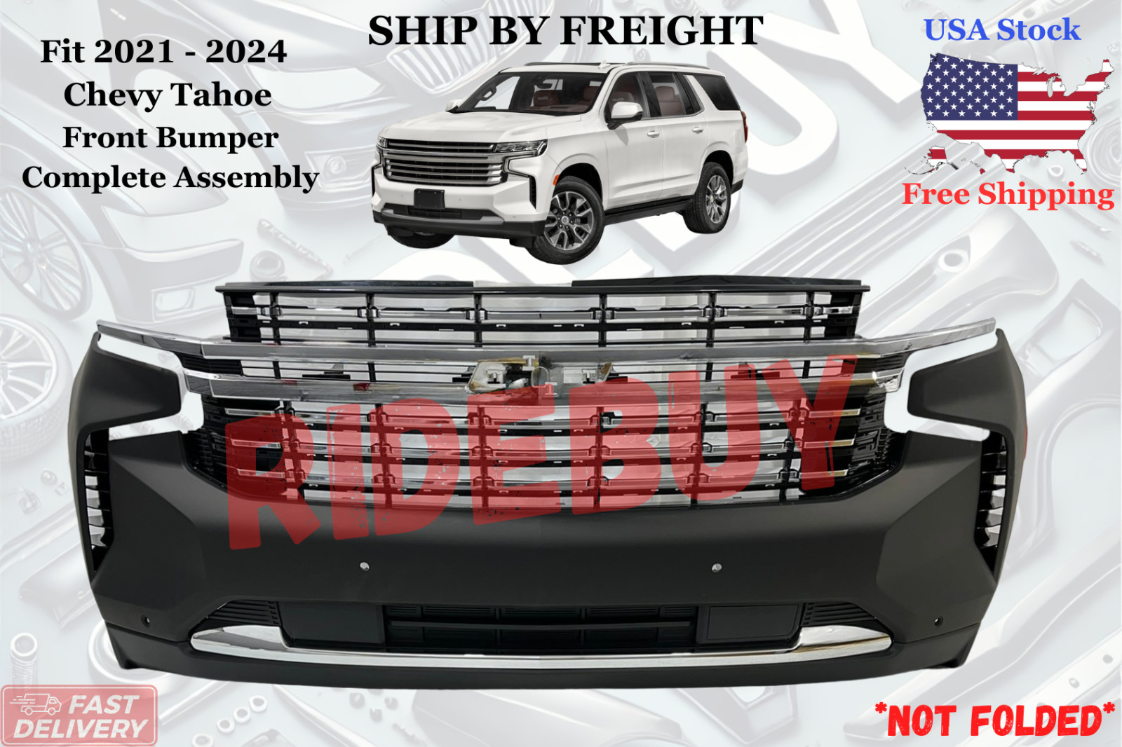 Fit 2021 - 2024 Chevy Tahoe / Suburban LS / LT Front Bumper Complete Assembly
