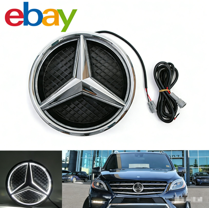 Fit Mercedes Benz Front Grille Star Emblem Light Illuminated NEW LED Badge USA🚚