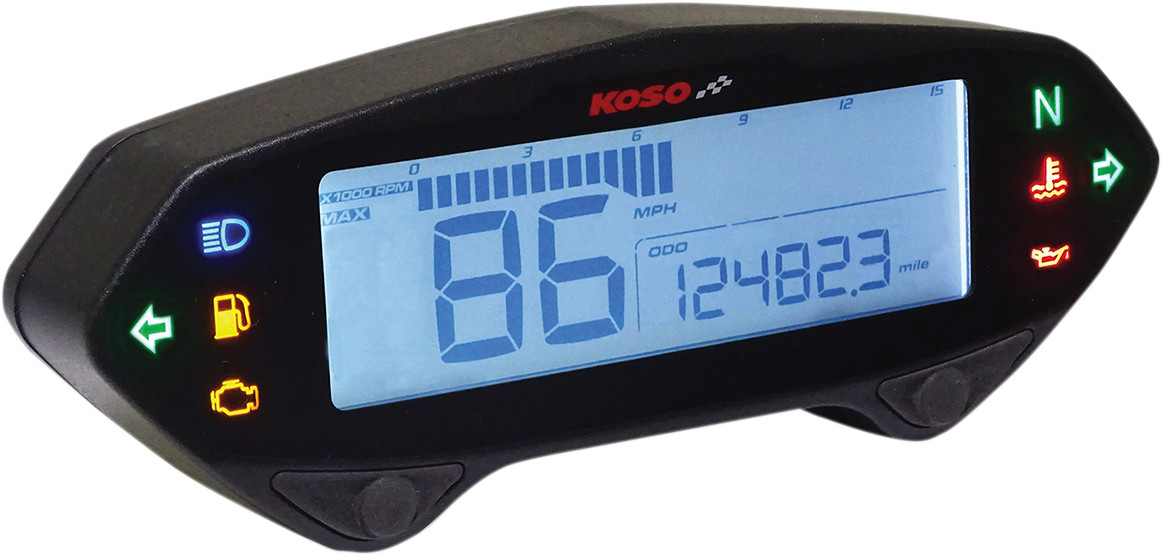 Koso North America DB-01RN Multifunction Meter Chrome Universal