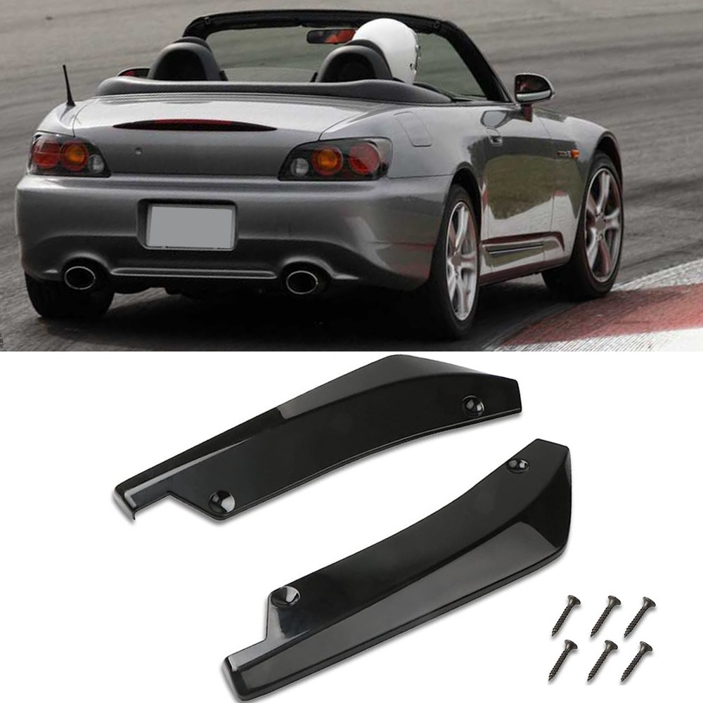 Rear Bumper Lip Splitter Diffuser Body Kit Glossy Black For Honda S2000