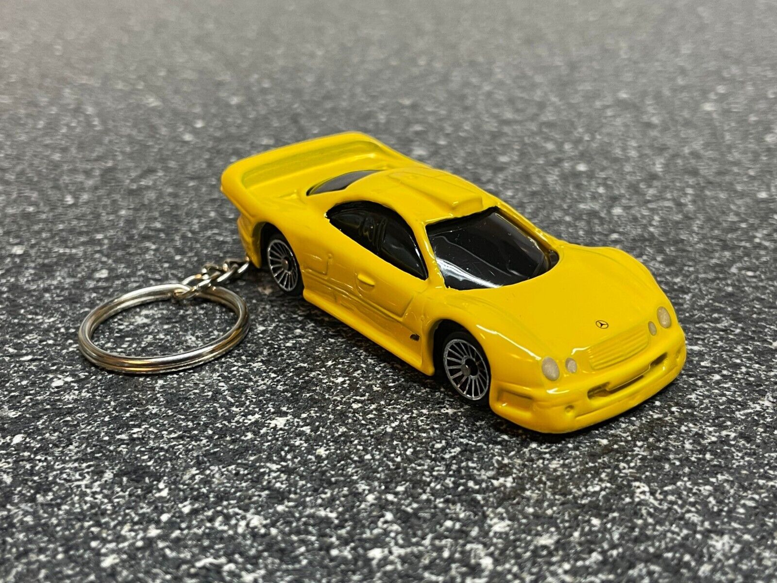 Mercedes Benz CLK GTR AMG Keychain Yellow Hot Wheels Matchbox