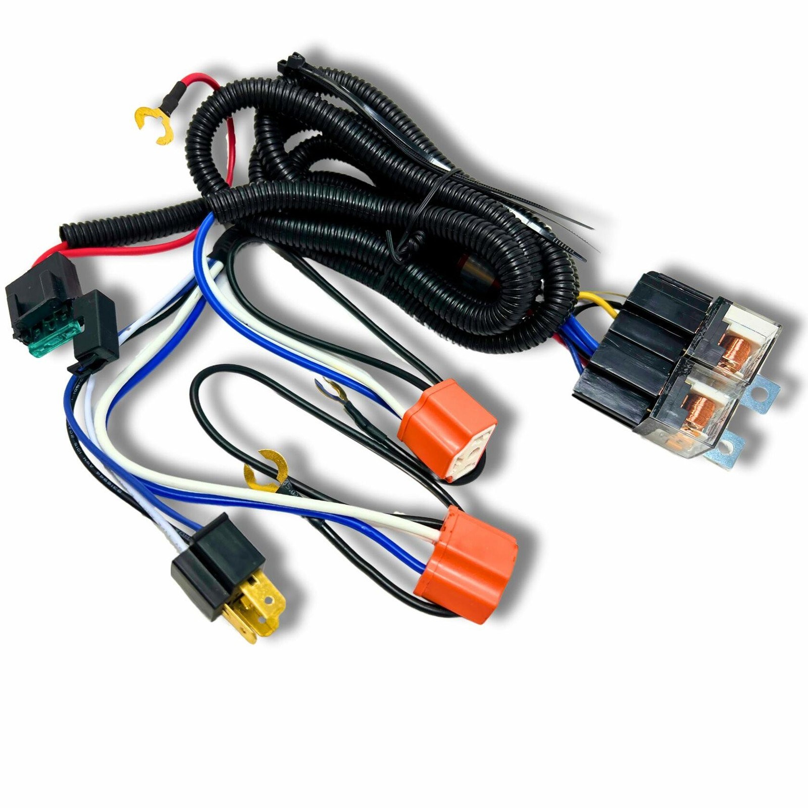 H4 HEADLIGHT 2 HEAD LAMP RELAY SOCKET PLUG WIRING HARNESS FIX DIM LIGHTS