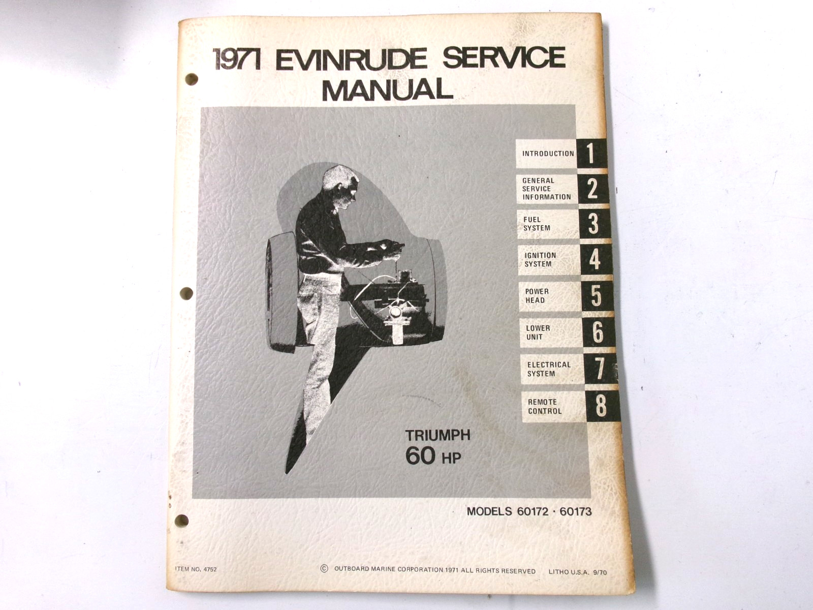 1971 OMC Evinrude 60 HP Triumph Outboard Factory Service Manual 4752