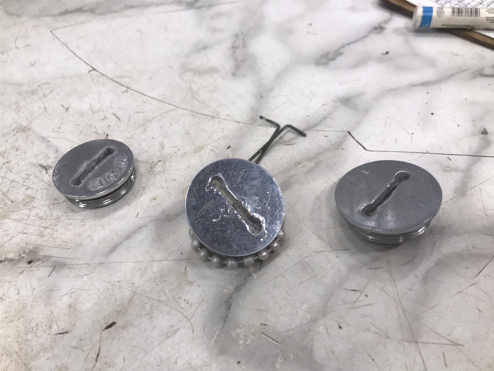 86 Sea Ray Boat gas fuel water waste tank caps 