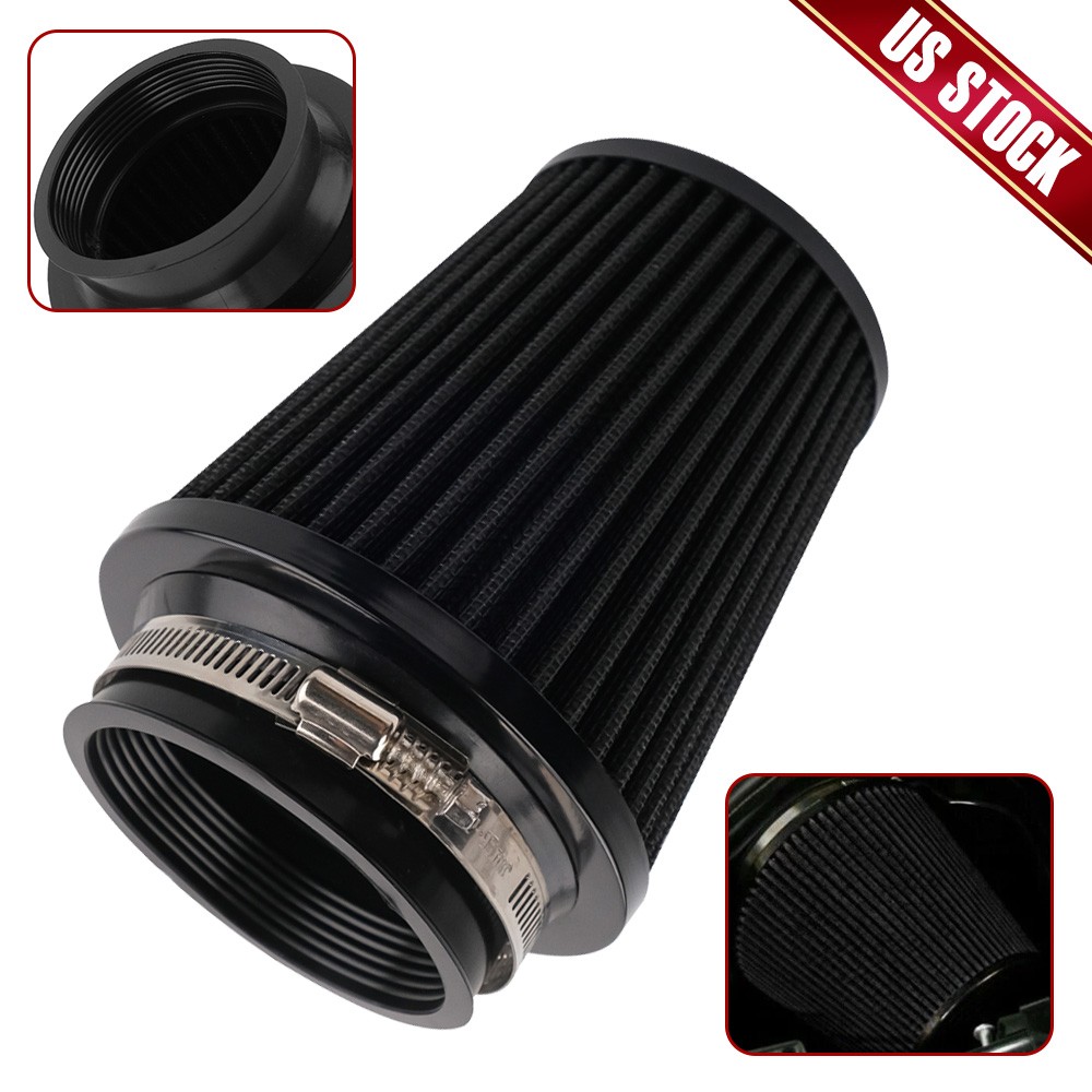 Black High Flow Inlet Dry Air Filter Cold Air Intake Cone Replacement 3 Black High Flow Inlet Dry Air Filter Cold Air Intake Cone Replacement 3