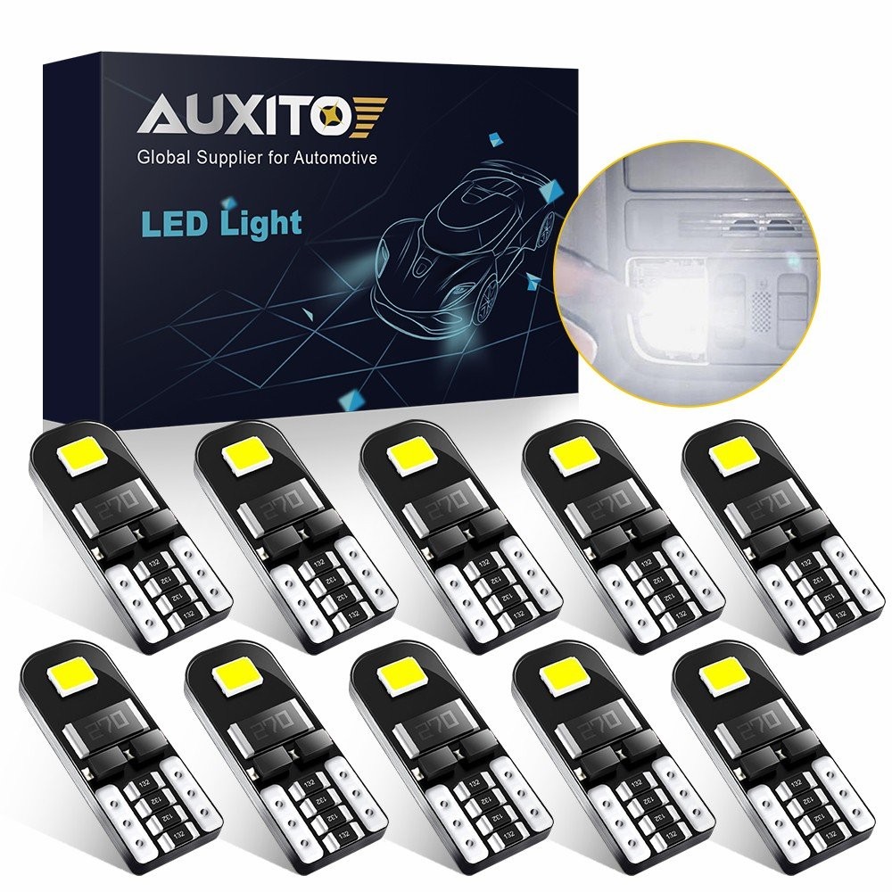 T10 2-SMD LED Interior Light bulbs Super White 6500K 921 194 192 168 2825 W5W