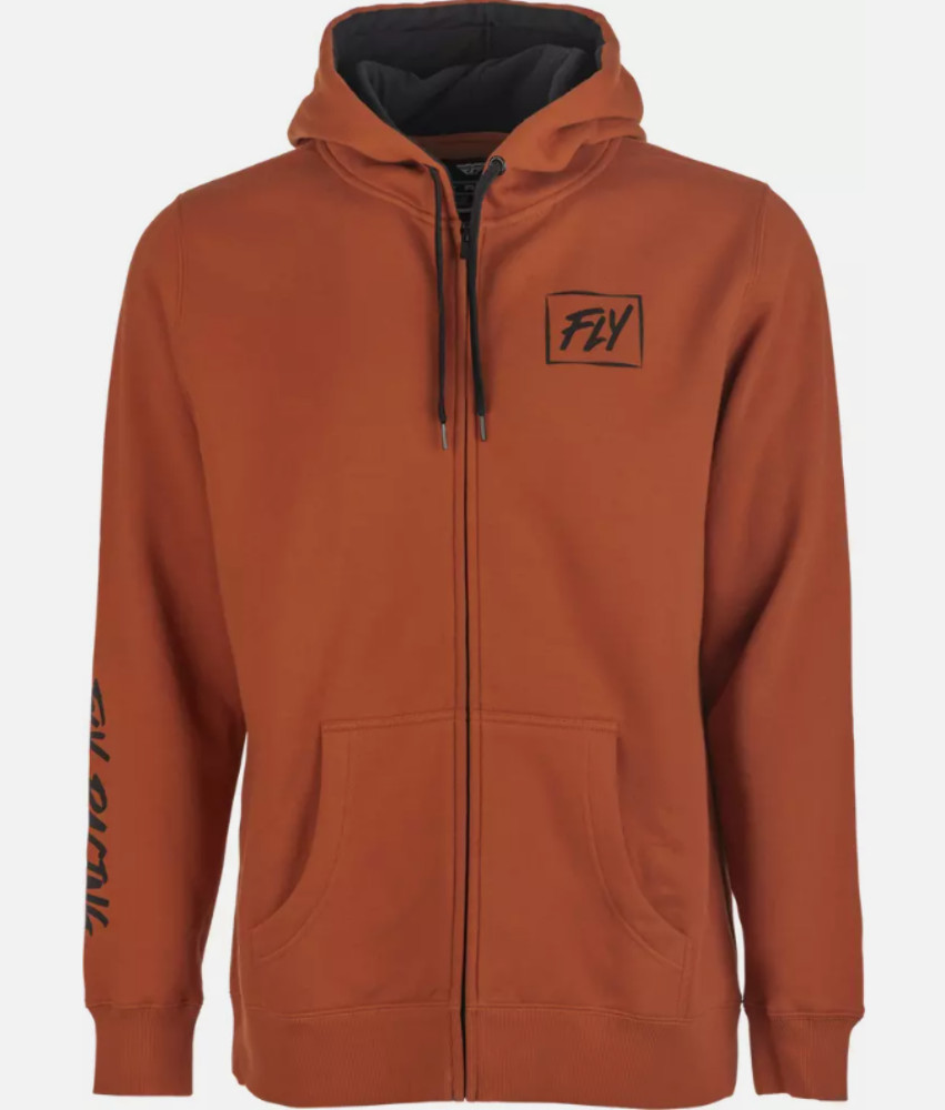 NEW FLY RACING Men's Lite Zip Up Hoodie RUST LARGE 354-0172L
