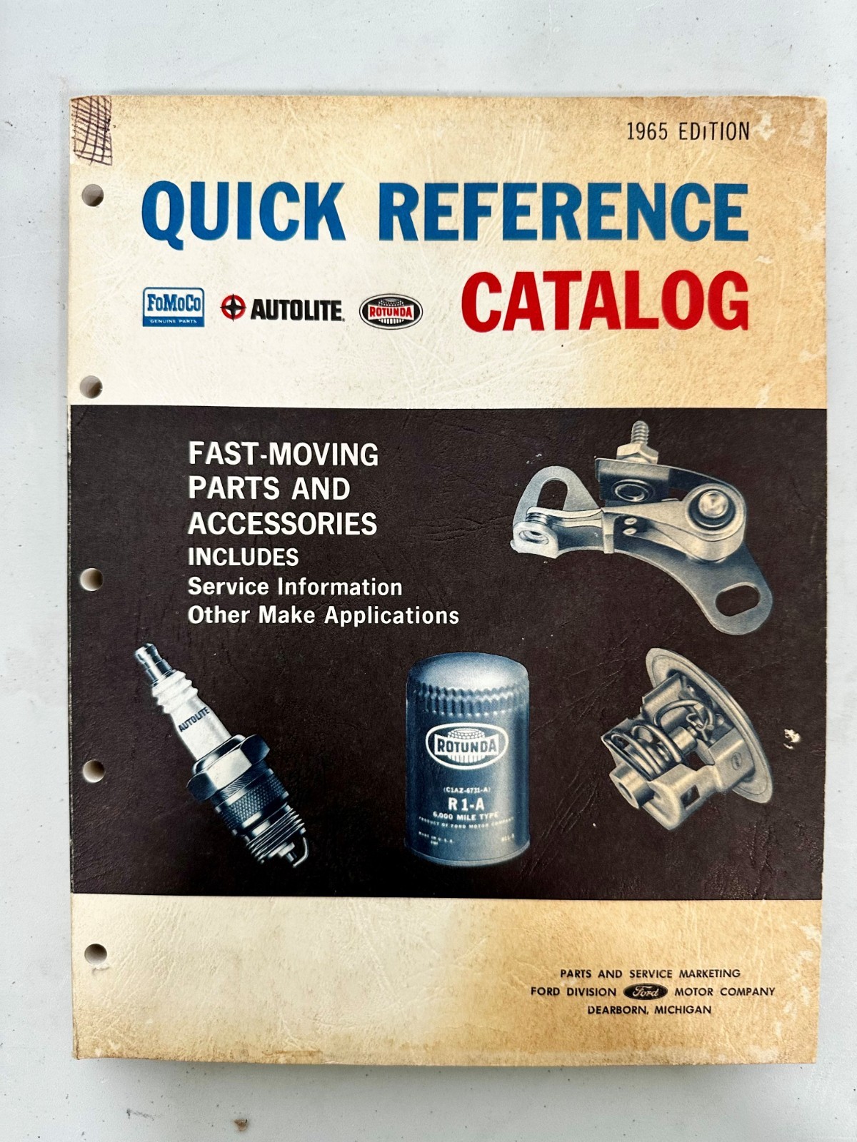 Vintage Quick Reference FoMoCo, Autolite, Rotunda Catalog, 1965 edition