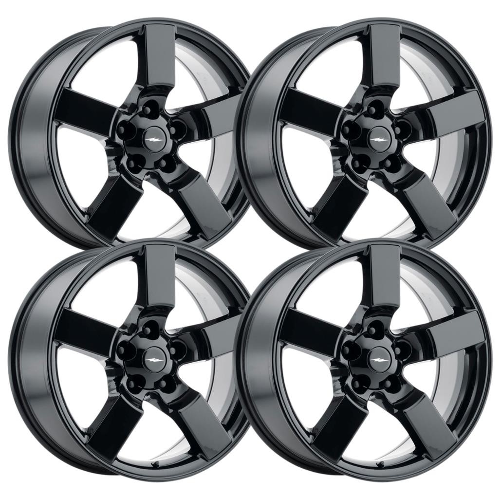 (Set-4) Replica LIG 20x9 5x135 Gloss Black 8mm Wheels Rims 20 Inch