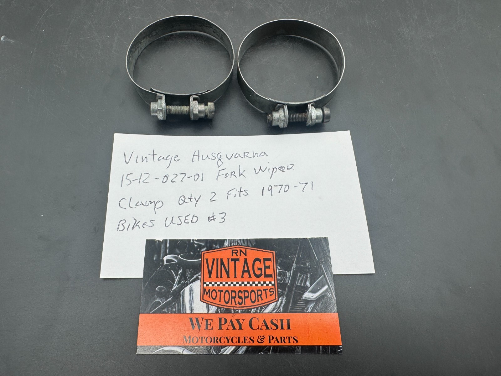 Vintage Husqvarna 15-12-027-01 Fork Wiper Clamp QTY 2 Fits 1970-71 Bikes Used #3