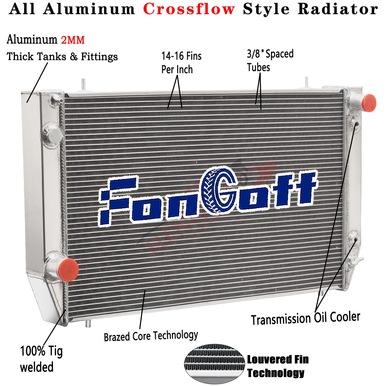 4-Row Aluminum Radiator For 1982-91 Jaguar XJS 3.6L 92-96 Jaguar XJS 4.0L AT 4-Row Aluminum Radiator For 1982-91 Jaguar XJS 3.6L 92-96 Jaguar XJS 4.0L AT