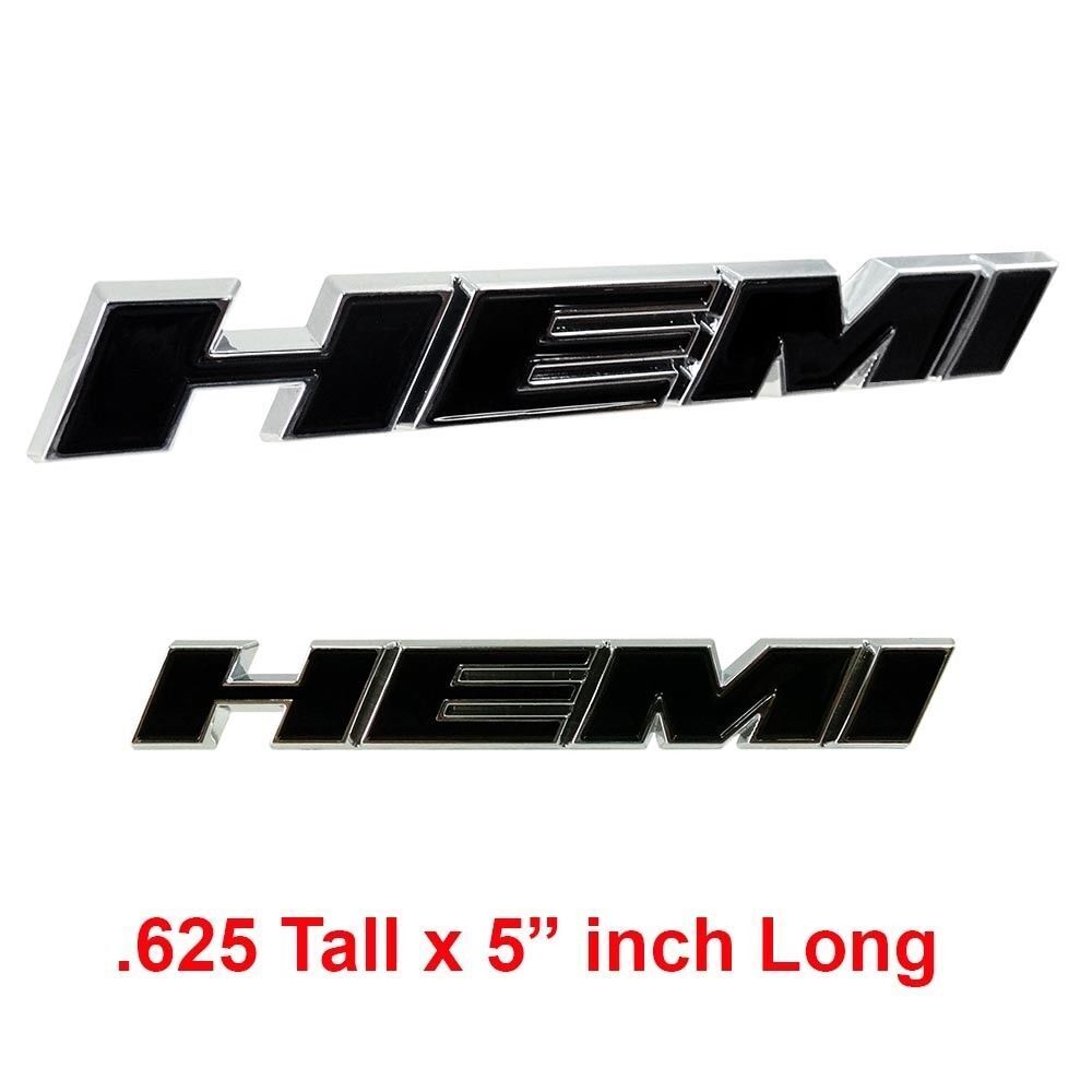 2x OEM Hemi Emblems Badges Side oblique for Challenger Chrysler Chrome Black