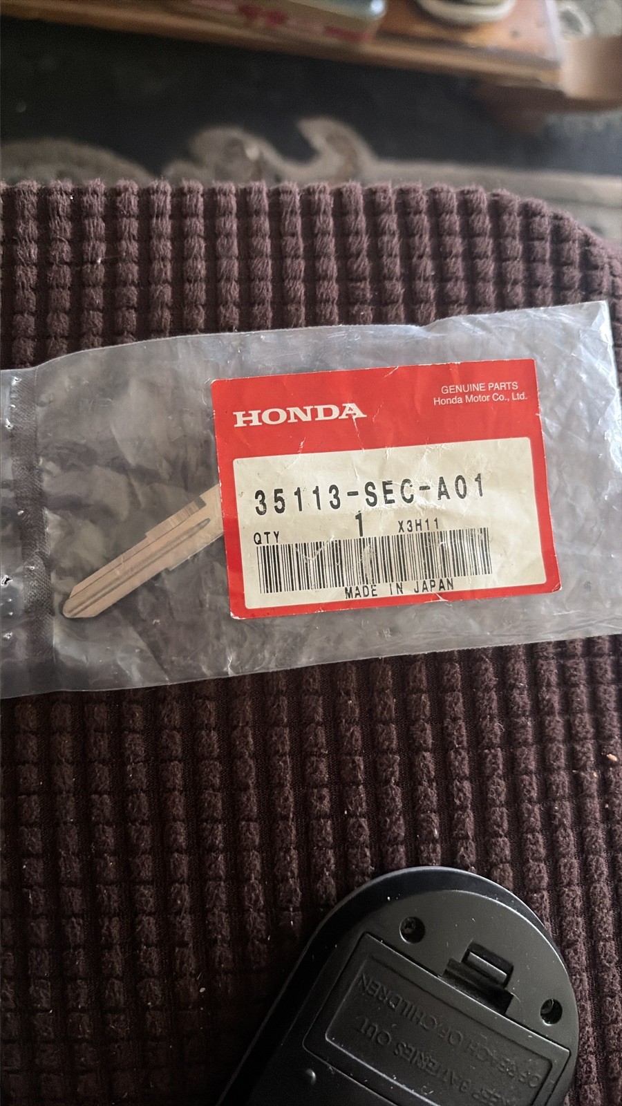 Genuine OEM Acura 35113-SEC-A01 Transponder Key Blank Genuine OEM Acura 35113-SEC-A01 Transponder Key Blank