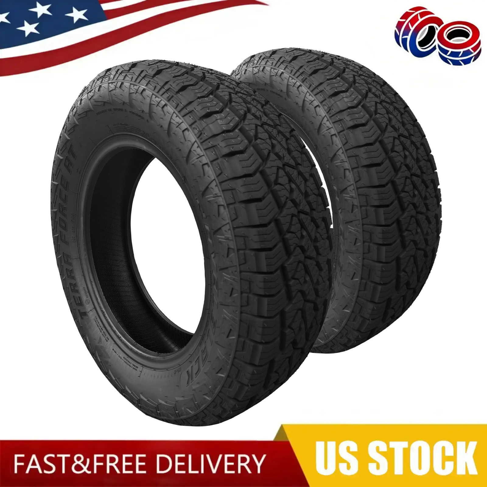 2 Royal Black Terra Force AT 275/70R16 114S A/T All Terrain Tires UTQG 660AA