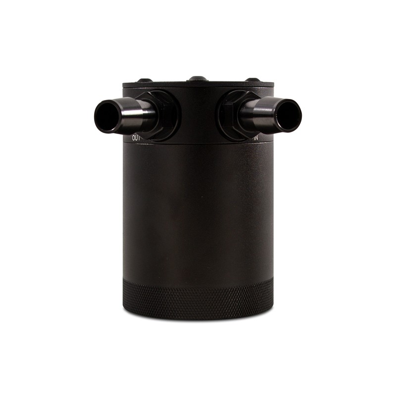 Mishimoto MMBCC-CBTWO-BK Compact Baffled Oil Catch Can, 2-Port, Black