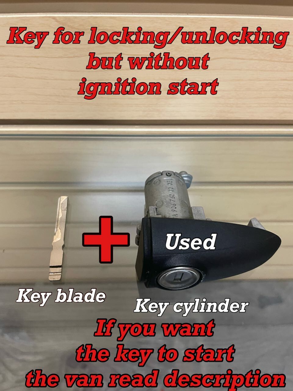 2007-2018 Mercedes Dodge Sprinter Key Door Cylinder Lock with key blade