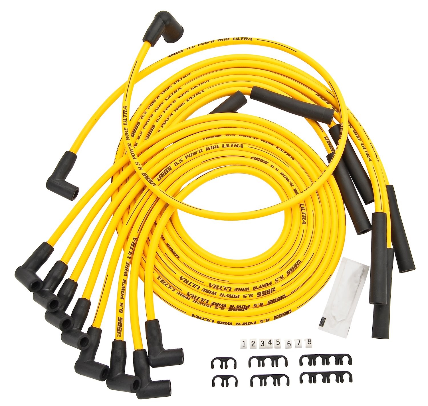 JEGS 8.5mm Yellow Ultra Pow\'r Wires Big Block Mopar 383/400/440 with HEI Cap
