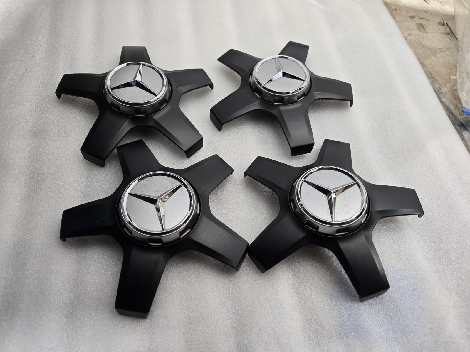 OEM Factory Mercedes AMG Black 5 Star Center Caps C63 E63 S63 CLA SL A0004000800
