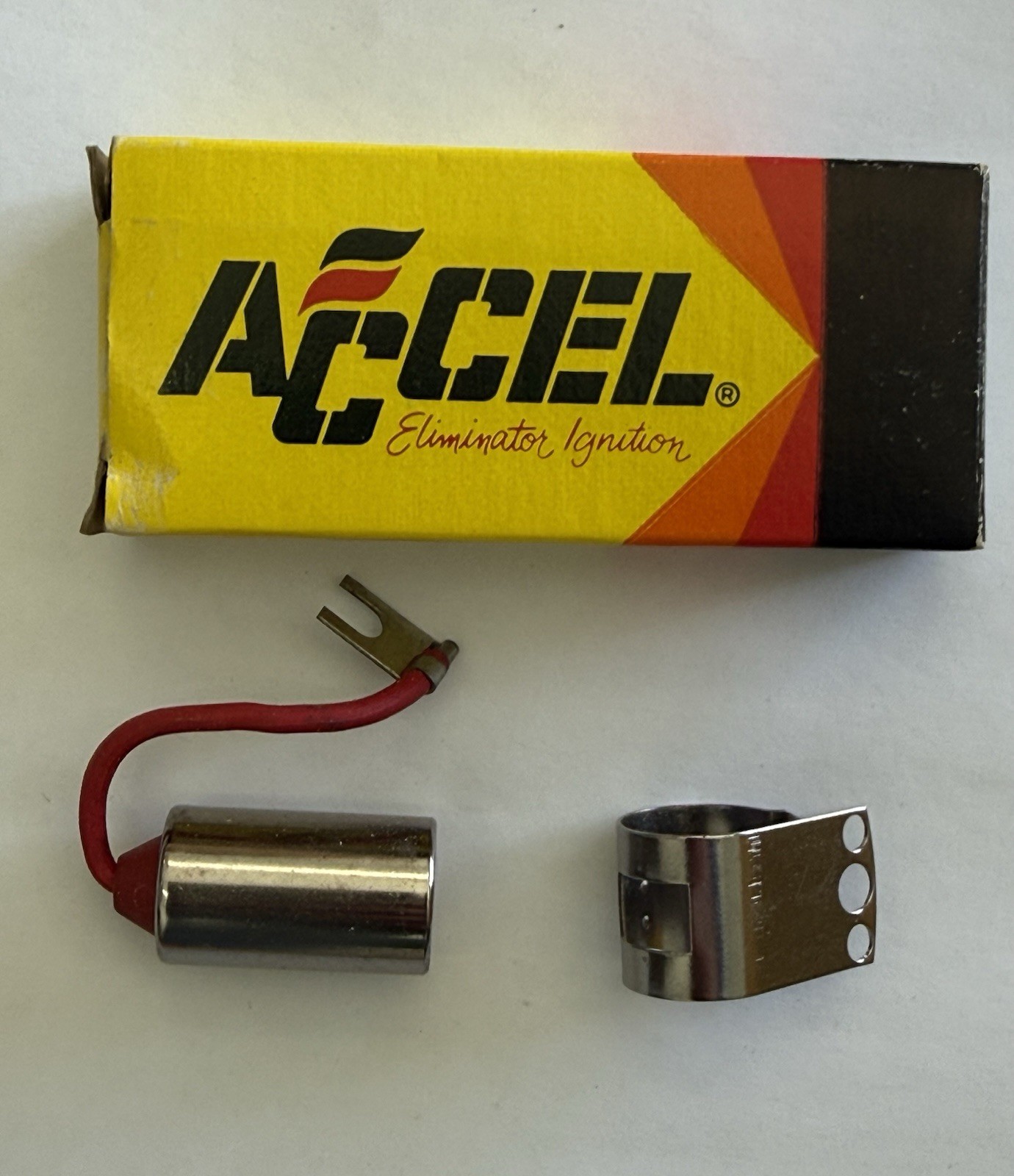 ACCEL 100107 Ignition Condenser NOS Open Box w/ Mounting Bracket Vintage
