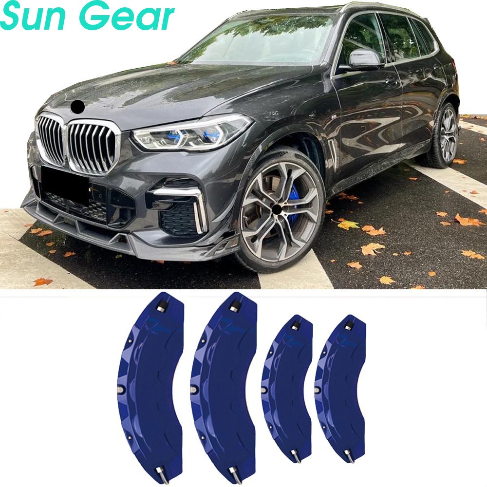 4pc Blue Aluminum Brake Caliper Covers Front Rear for BMW X5 Accessories 4pc Blue Aluminum Brake Caliper Covers Front Rear for BMW X5 Accessories