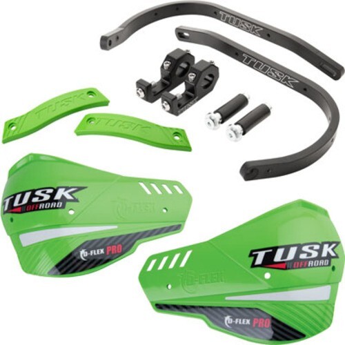 Tusk D-Flex Pro Adventure Handguard Black Bar/Green Plastics 7/8\