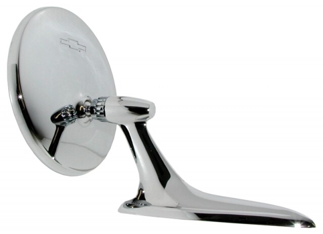 1963 Early Corvette Mirror Exterior Rear View W/ Bow Tie Logo
