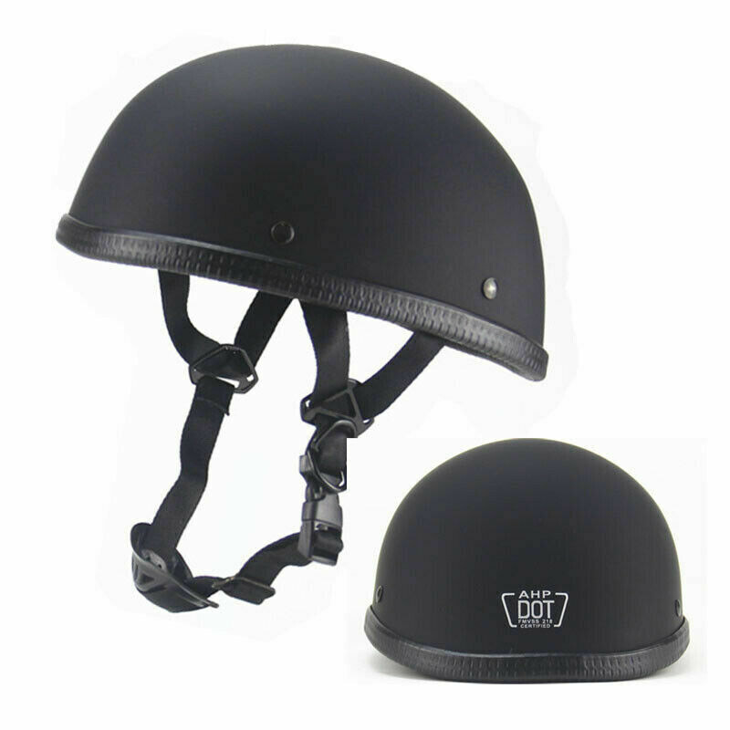 DOT Lightest Motorcycle FLAT Beanie Helmet Half Helmet Cap Skid Scooter Chopper.