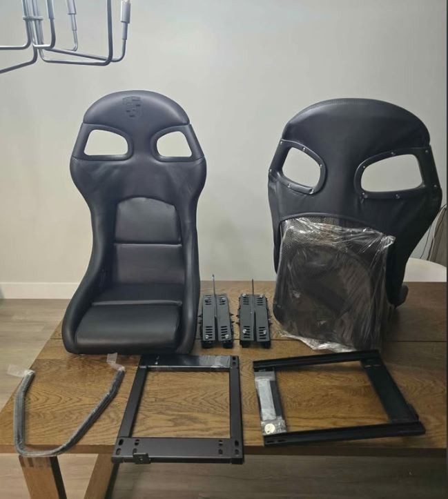 Porsche 996 911 GT Style Seats GT2 GT3 Replica Leather Carbon Fiber Back Crest
