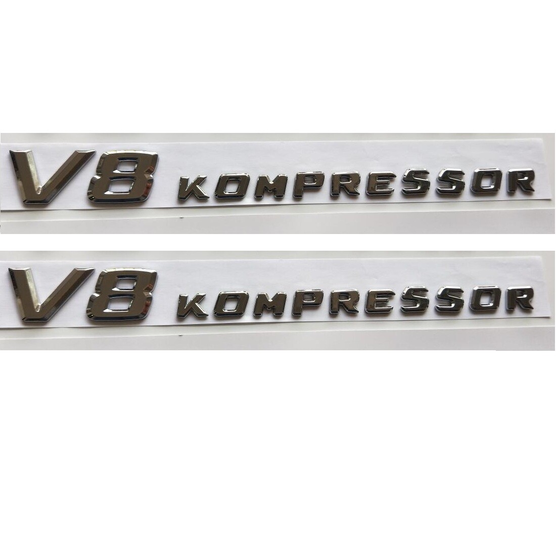 2X Hot Chrome Silver Letters V8 KOMPRESSOR Badge Emblems for Mercedes Benz/AMG 2X Hot Chrome Silver Letters V8 KOMPRESSOR Badge Emblems for Mercedes Benz/AMG